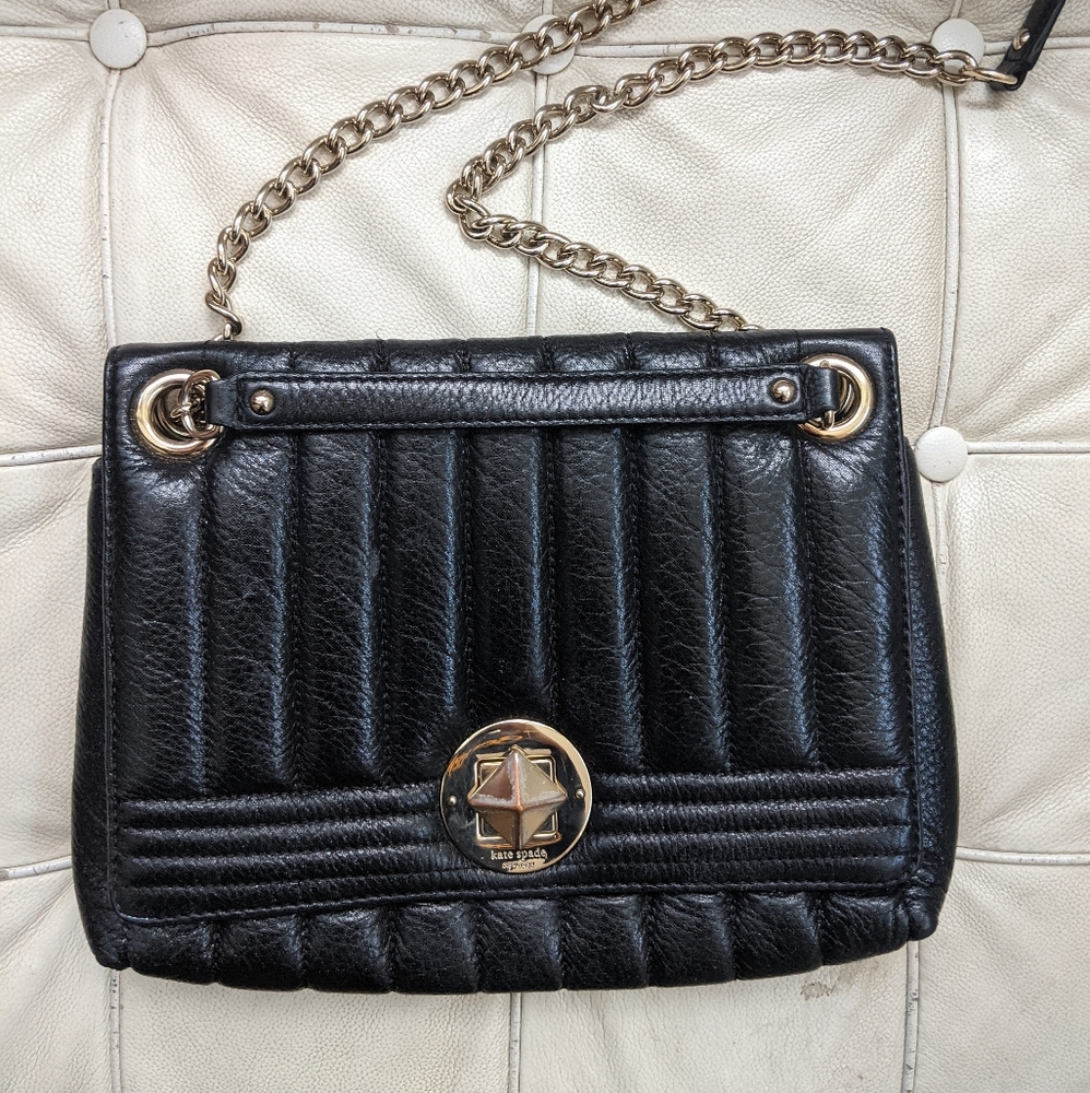 Kate Spade Medium black shoulder bag w gold